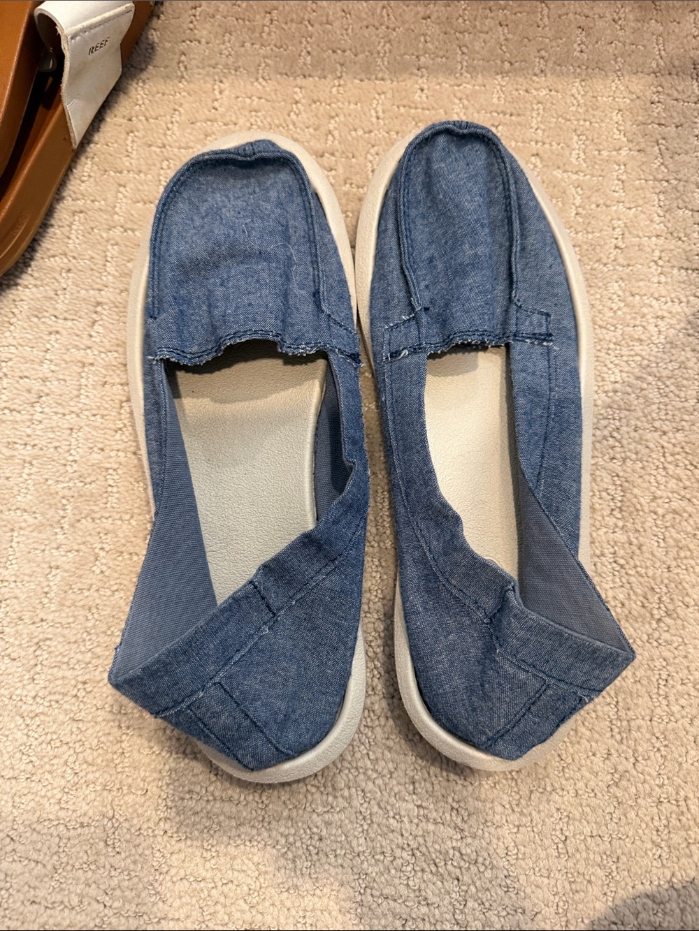 SoftWalk Denim Blue Slip-On Flats